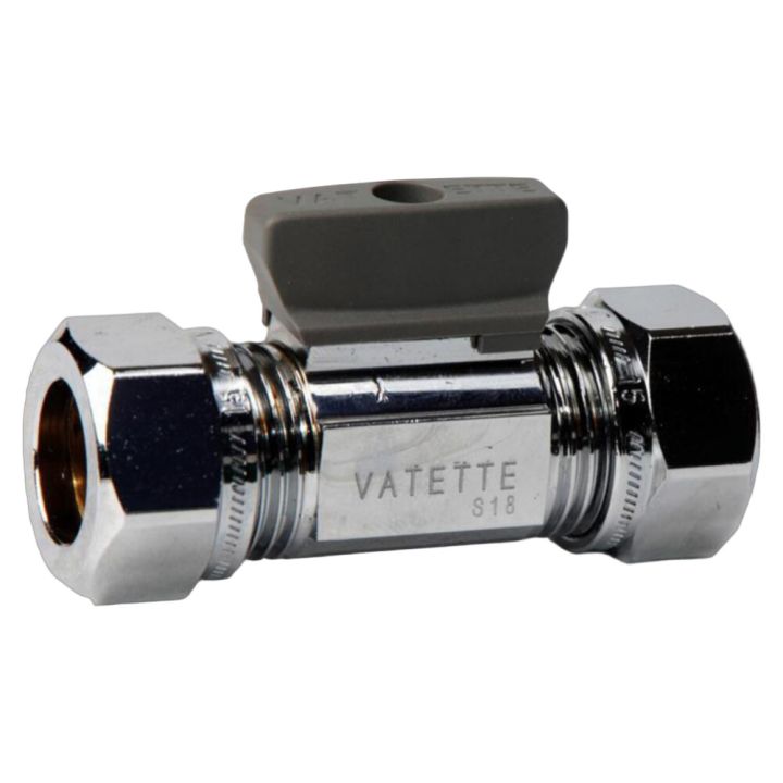 Kuulasulkuventtiili kahvalla Vatette kromi Ø 15 x Ø 10 mm