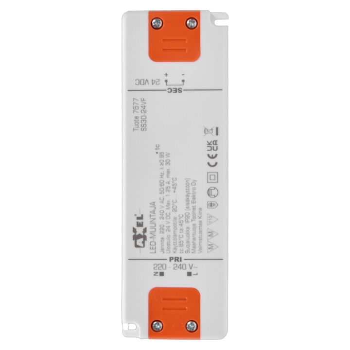 LED-muuntaja Axxel 30 W valkoinen 15,4 x 5 x 1,4 cm IP20