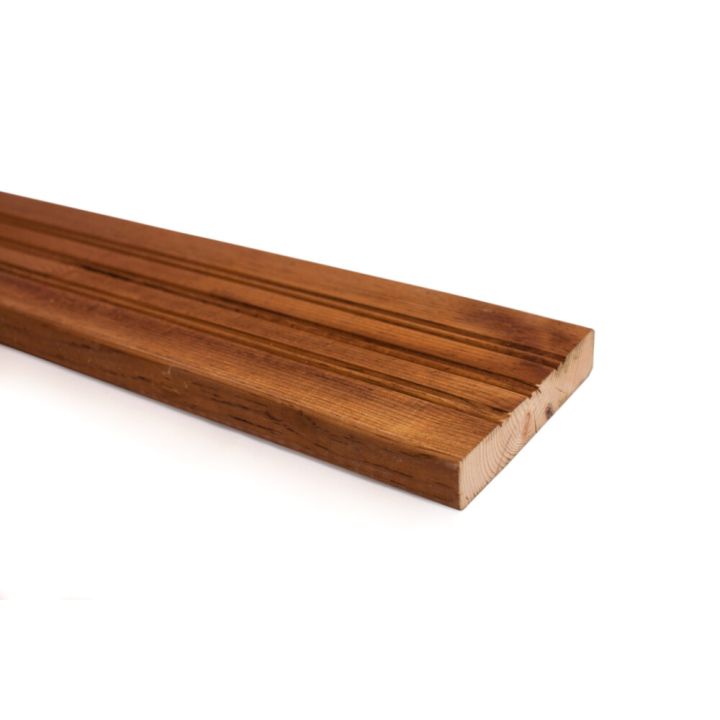 SUORATOIMITUSTUOTE Terassilauta kyllästetty ruskea 28 x 145 mm AB uritettu (per metri)