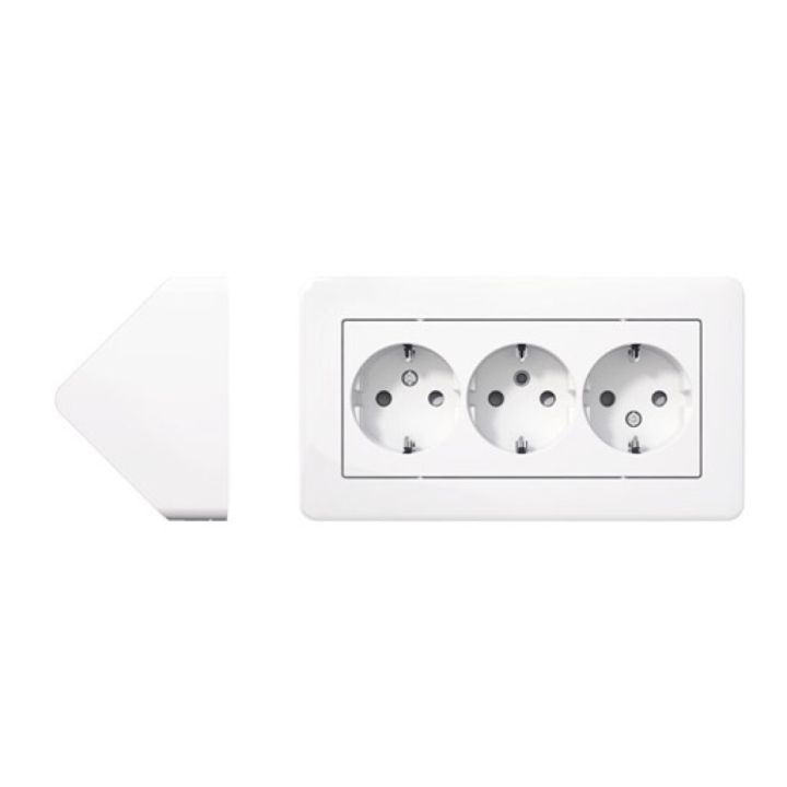 Kulmapistorasia Schneider Electric Exxact 3-os valkoinen