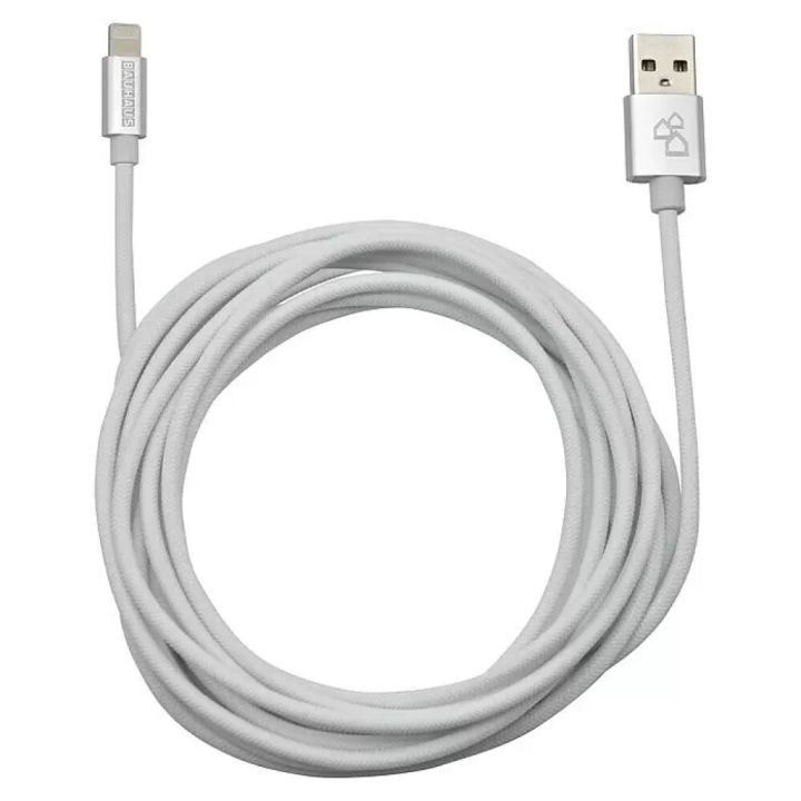 Latauskaapeli BAUHAUS USB-A ja Lightning valkoinen 3 M