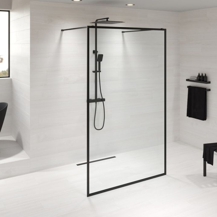 Suihkuseinä Camargue Frame 120 cm mattamusta