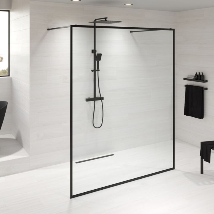 Suihkuseinä Camargue Frame 160 cm mattamusta