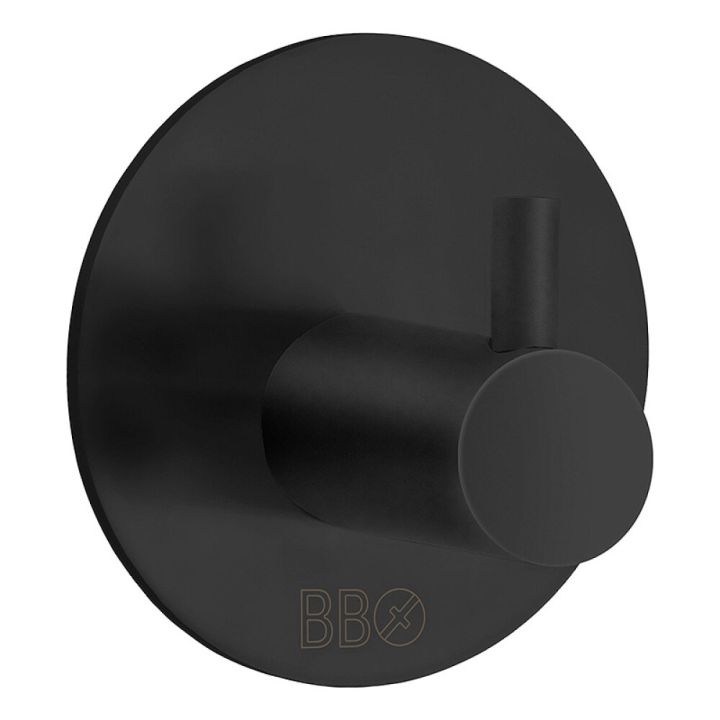 Tarrakiinnitteinen Koukku Beslagsboden BB1101 Mattamusta ∅48 mm