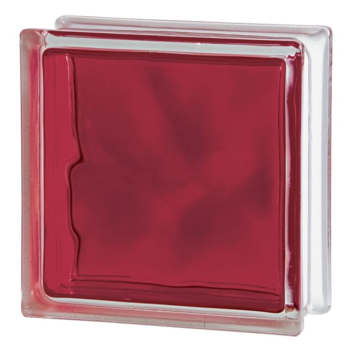 Lasitiili Seves Glassblock Brilly Wave Punainen 19 x 19 x 8 cm
