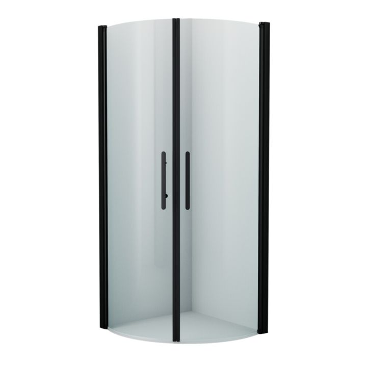 Suihkukulma Camargue Skärgård Puolipyöreä Kirkas/Musta 80 x 80 x 195 cm