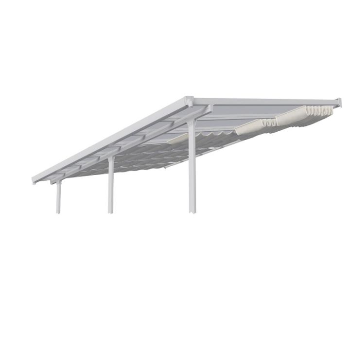 Terassikatoksen aurinkosuoja Solid Elements valkoinen 3 x 4,25 m