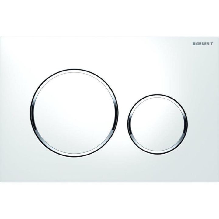 Huuhtelupainike Geberit Sigma20 valkoinen/kromi 24,6 x 16,4 cm