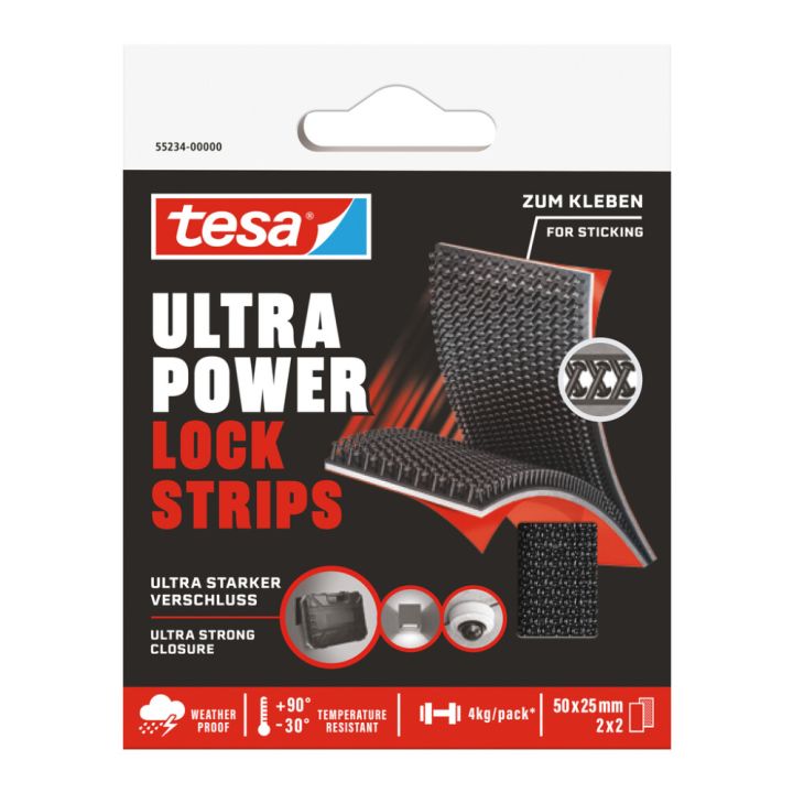 Ultra Power Lock Strips tesa® liuskat 5 cm x 25 mm 2 kpl/pkt