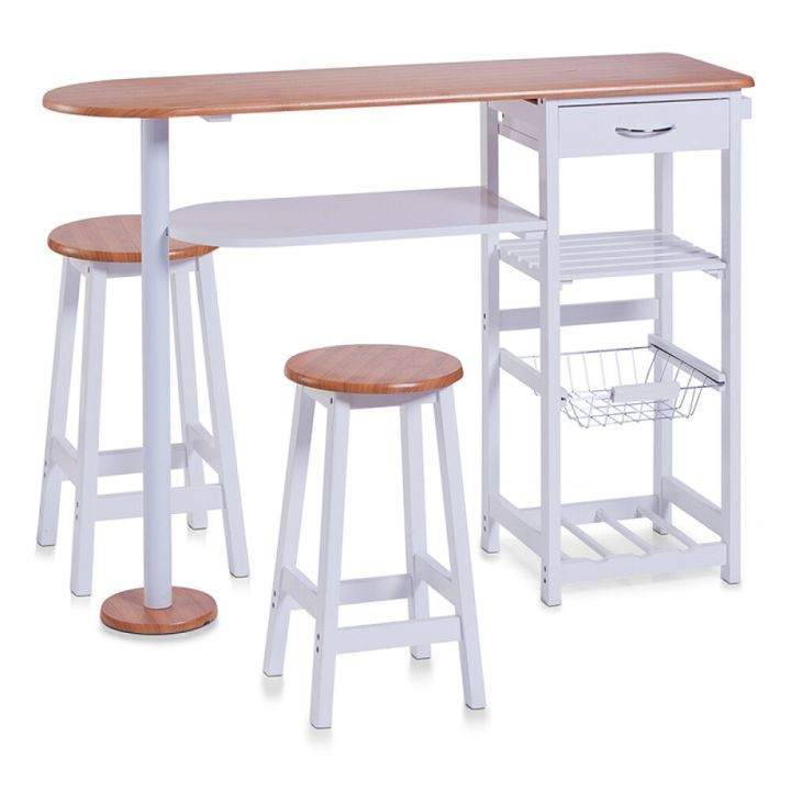 Baaripöytä + 2 Tuolia Zeller Valkoinen