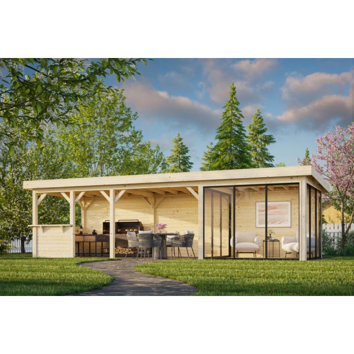 Paviljonki Palmako Lenna 416 liukuovilla 24,9 m²
