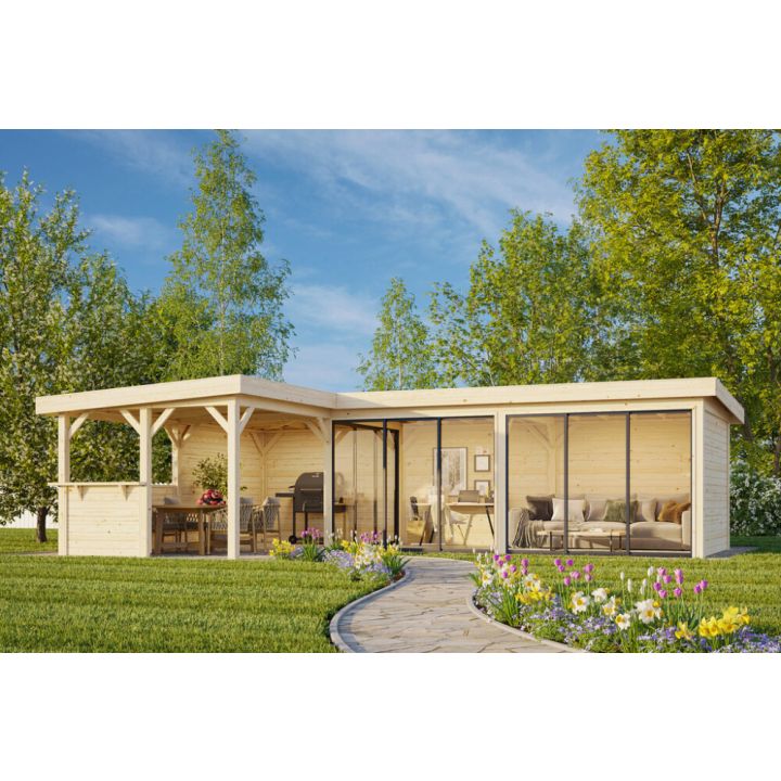 Paviljonki Palmako Lenna 420 liukuovilla 24,9 m²