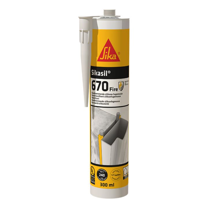 Silikonimassa Sikasil® 670 Fire 300 ml Valkoinen