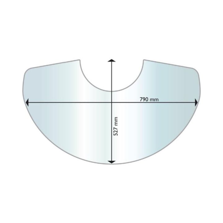 Takaneduslasi, puolikuun muotoinen