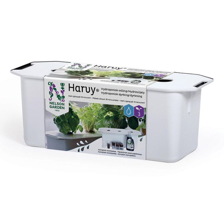 Vesiviljelypakkaus Harvy3 valkoinen
