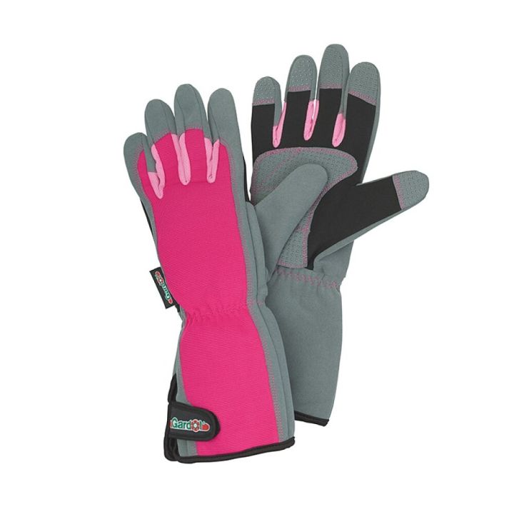 Puutarhakäsine Gardol rannesuojalla pinkki koko 8