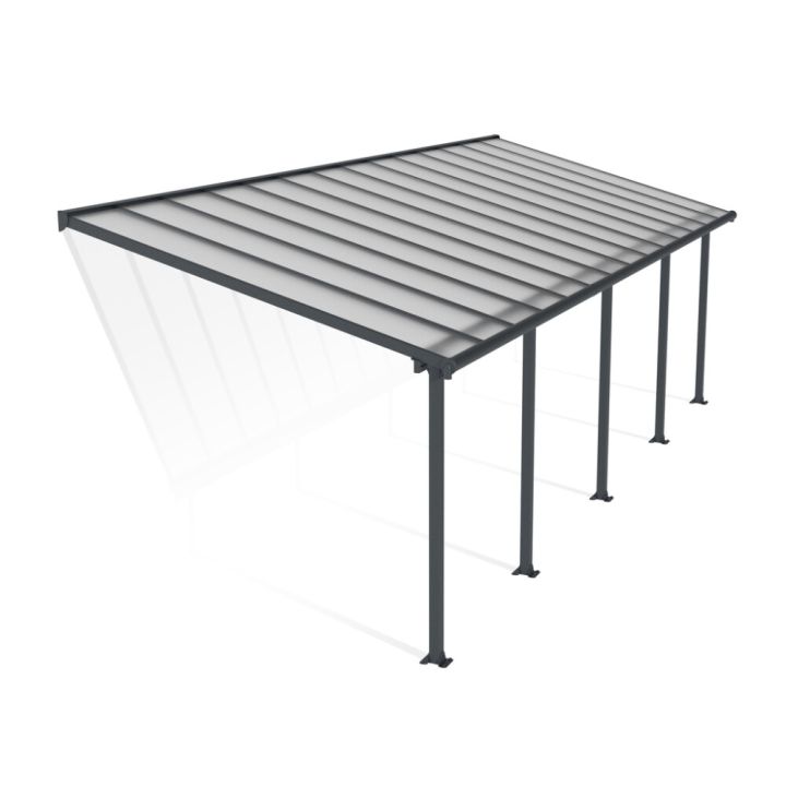 Terassikatos Canopia Olympia harmaa/kirkas 3 x 8,5 m