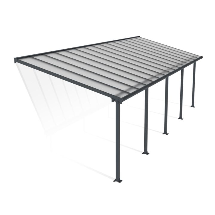 Terassikatos Canopia Olympia harmaa/kirkas 3 x 9 m