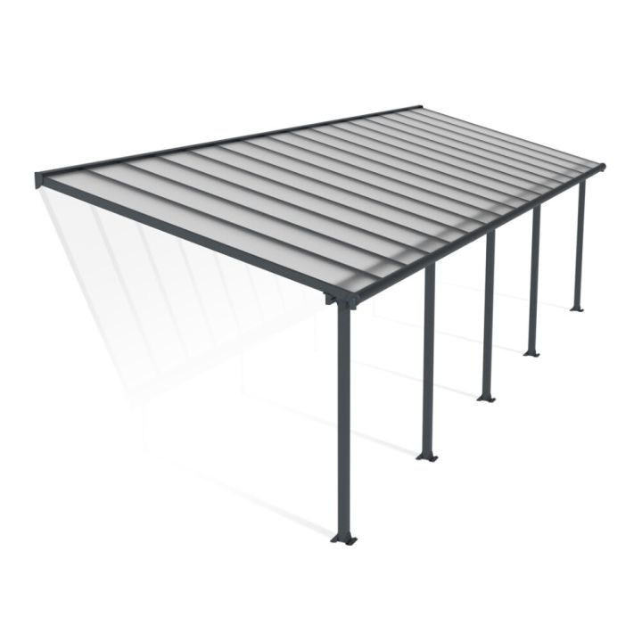 Terassikatos Canopia Olympia harmaa/kirkas 3 x 10 m