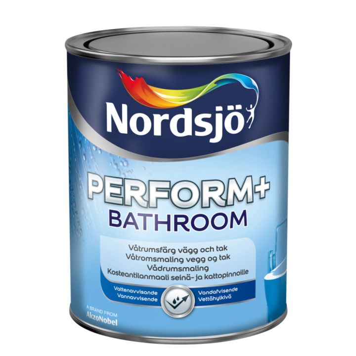 Kosteantilanmaali Nordsjö Perform+ Bathroom Valkoinen 1 l