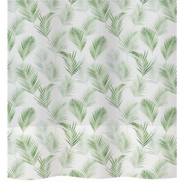 Suihkuverho Diaqua Peva Palmito vihreä/valkoinen 180 x 200 cm