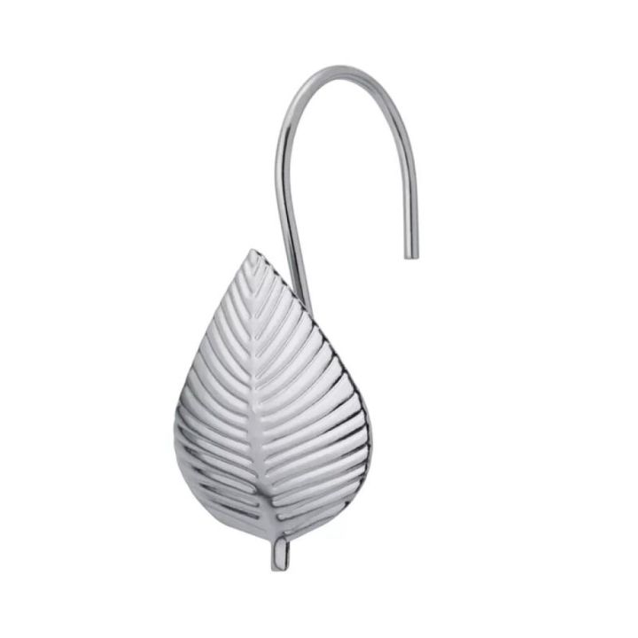 Suihkuverhorengas Diaqua Leaf kromi 7 x 4,5 cm 12 kpl/pkt