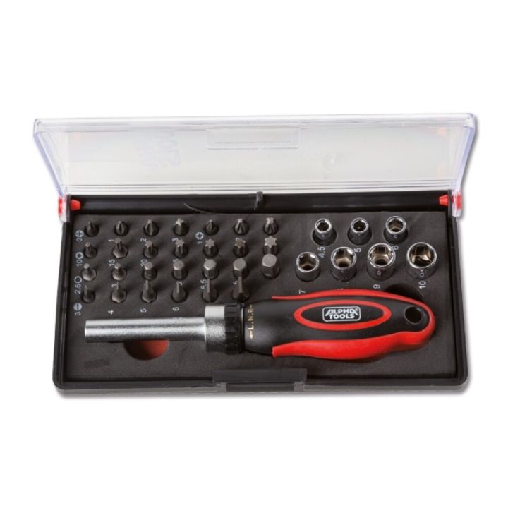 Ruuvimeisseli ja kärkisarja Alpha Tools 35-os.