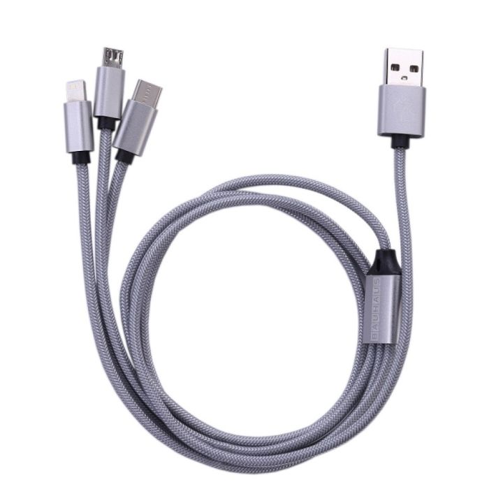 USB-kaapeli 3in1 Lightning / Micro-USB / USB-C 1 m