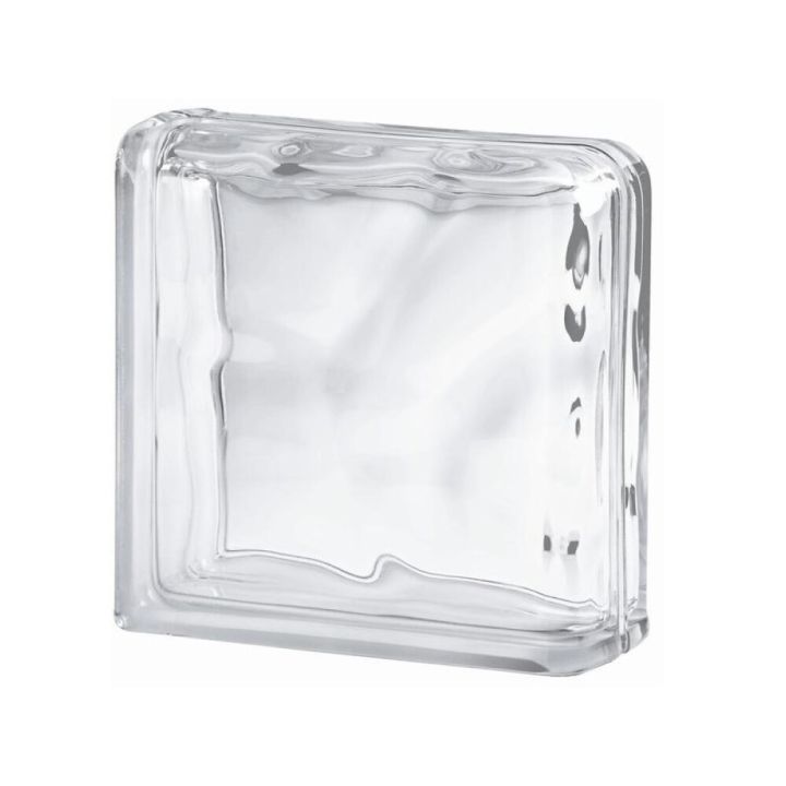 Lasitiili Seves Glassblock Wave Nurkka 19 x 19 x 8 cm