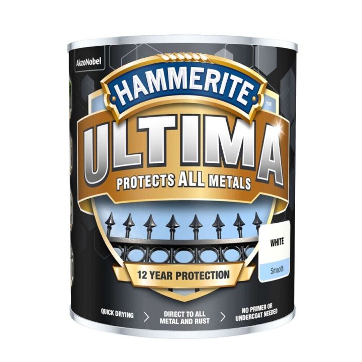Metallimaali Hammerite Ultima valkoinen 0,75 l