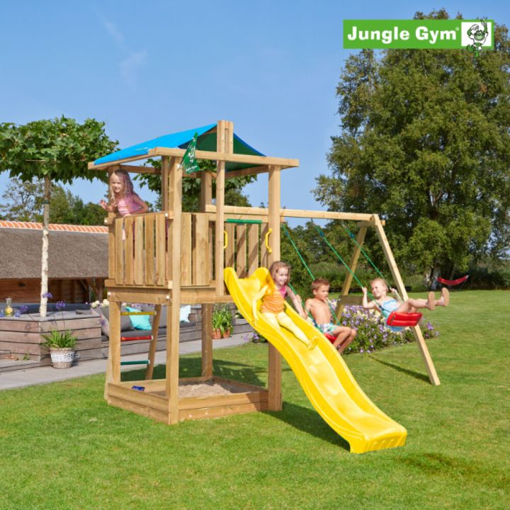 Leikkitorni Jungle Gym Hut Swing Module