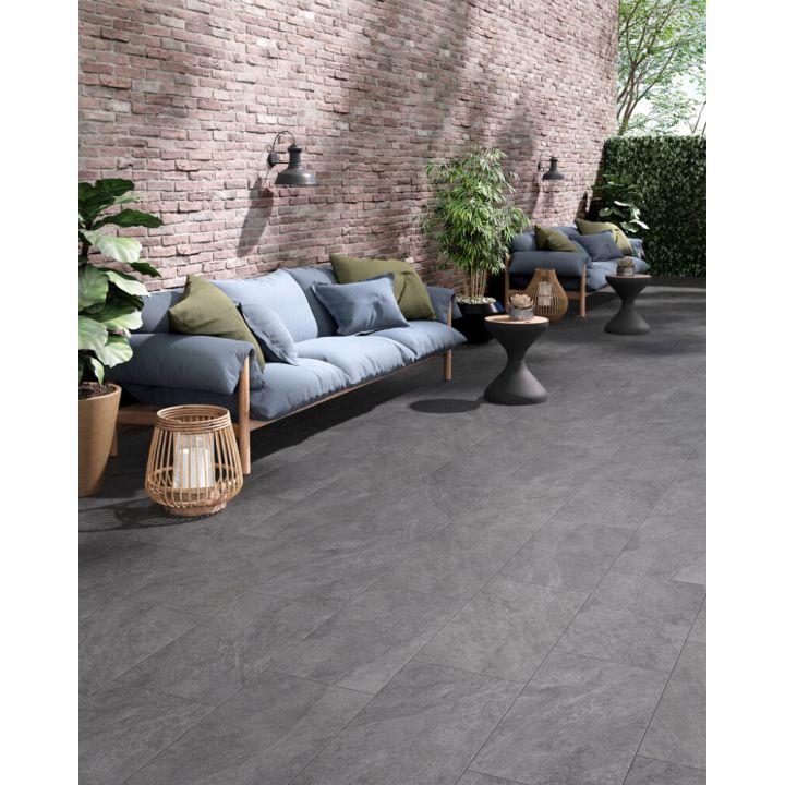 Seinä-/lattialaatta Frassinoro Quartzite antrasiitti 30 x 60,4 cm