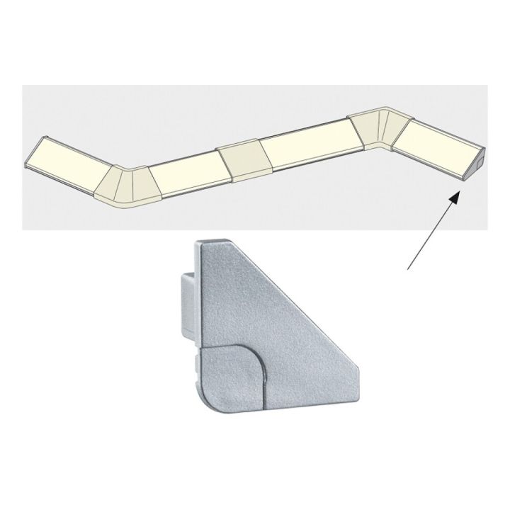 Delta listan päätypala Paulmann matta alumiini 2 kpl/pkt