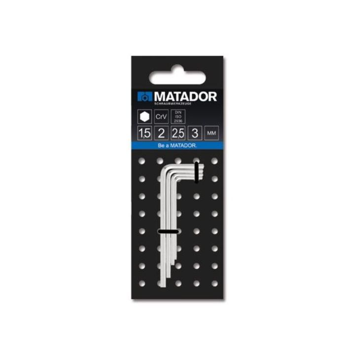 Kuusiokoloavainsarja Matador 1,5 - 3 mm 4-os.
