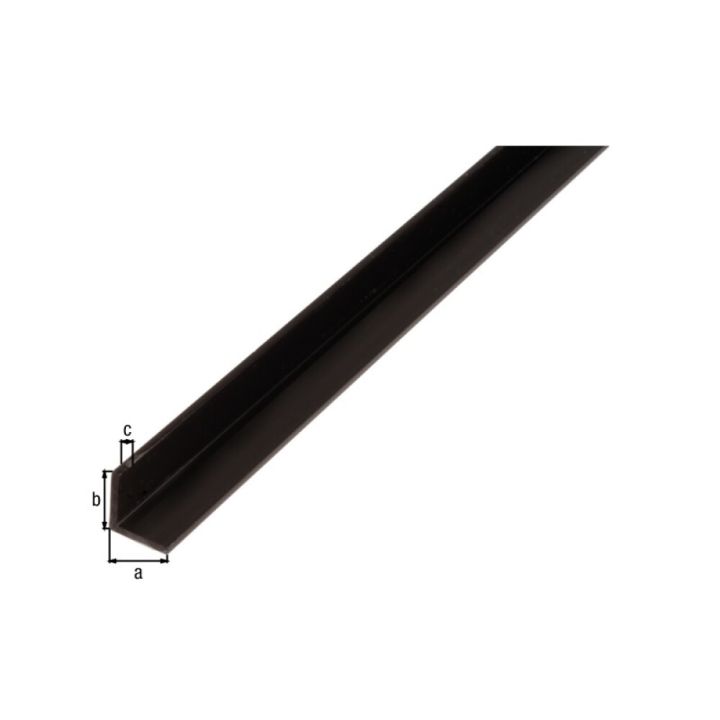 Kulmaprofiili Tasasivuinen Musta 20 x 20 x 2000 mm