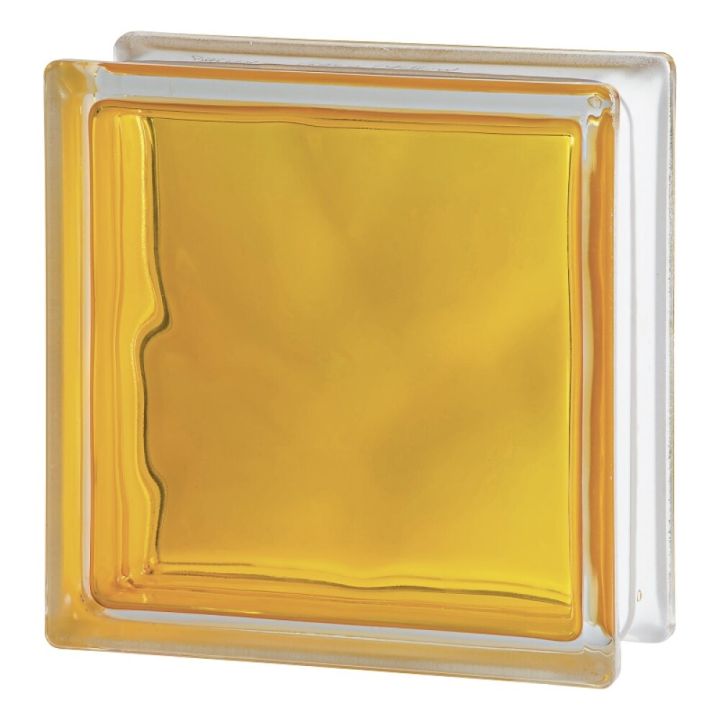 Lasitiili Seves Glassblock Brilly Wave Keltainen 19 x 19 x 8 cm