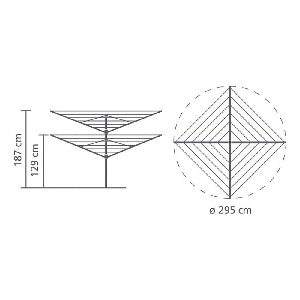 Pyykinkuivausteline Brabantia Lift-O-Matic 50 m