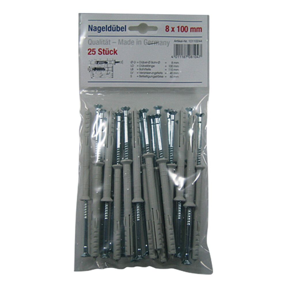 Naulatulppa 8 x 100 mm 25 kpl/pkt