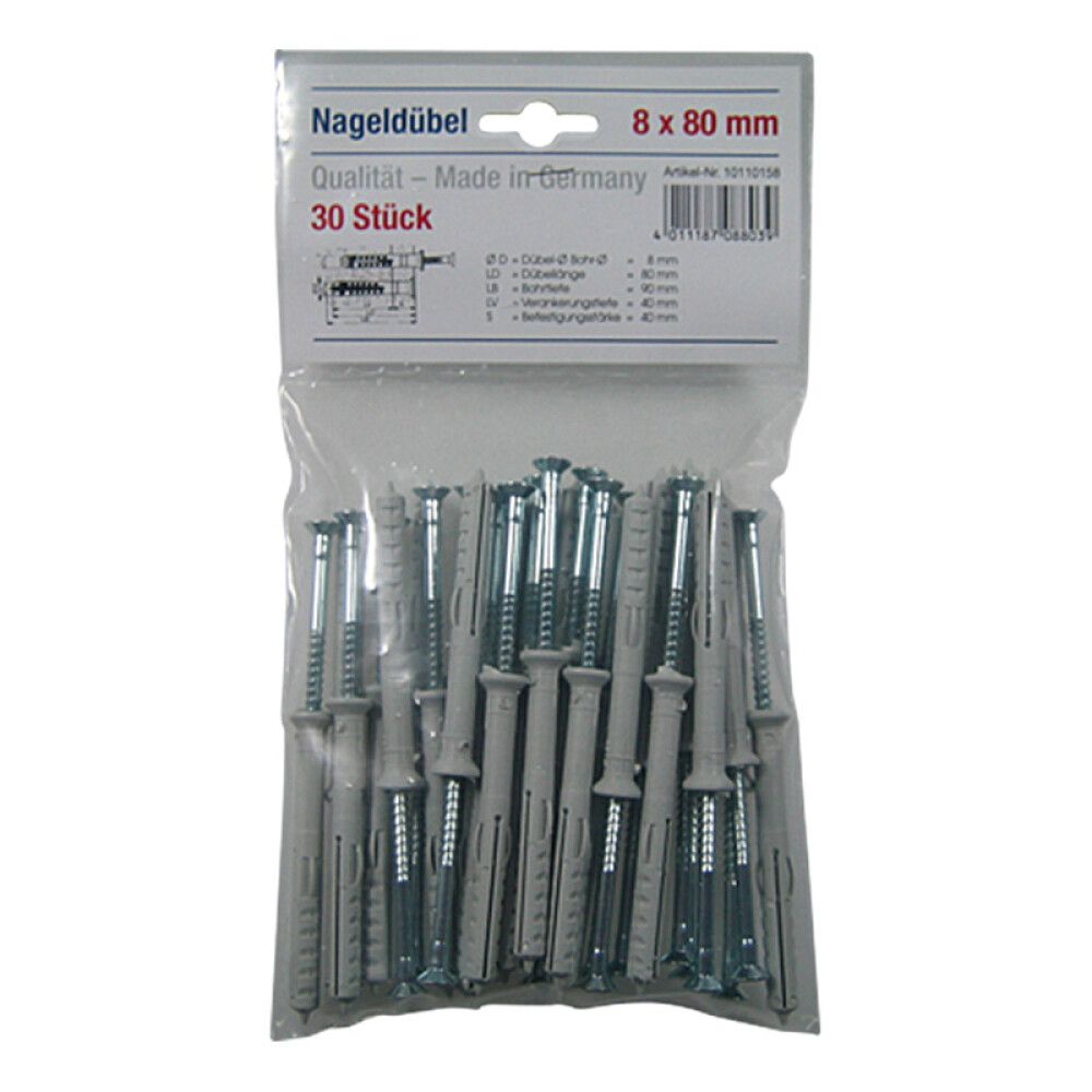 Naulatulppa 8 x 80 mm 30 kpl/pkt