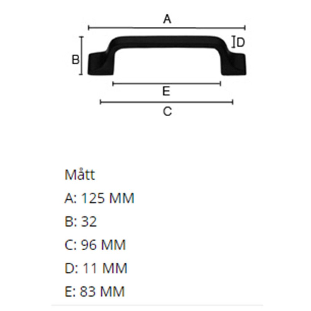 Kalustevedin Beslagsboden Rustic B599 96 mm Taottu