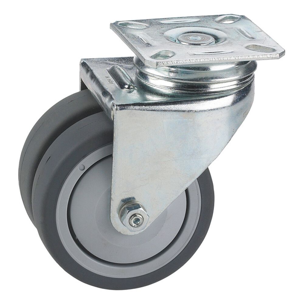 Kaksoispyörä Stabilit Ø 75 x 25 mm, levy 60 x 60 mm