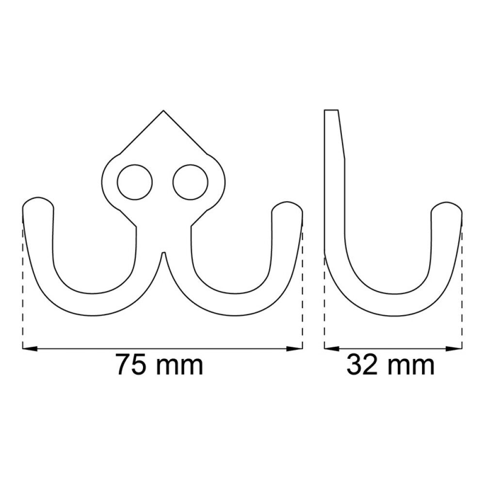 Vaatekoukku Habo 142 Alumiini 2 kpl