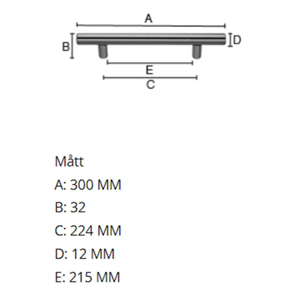 Kalustevedin Beslagsboden Modern B5783 224 mm Harjattu RST