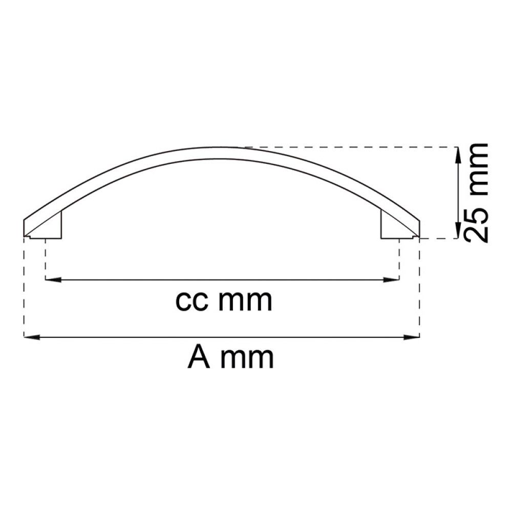 Kalustevedin Habo Cornelia musta c/c 96 mm 2 kpl/pkt