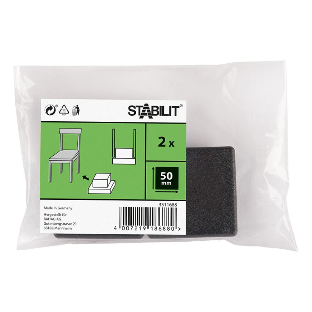 Clip-tassu Stabilit musta 50 x 50 mm 2 kpl/pkt