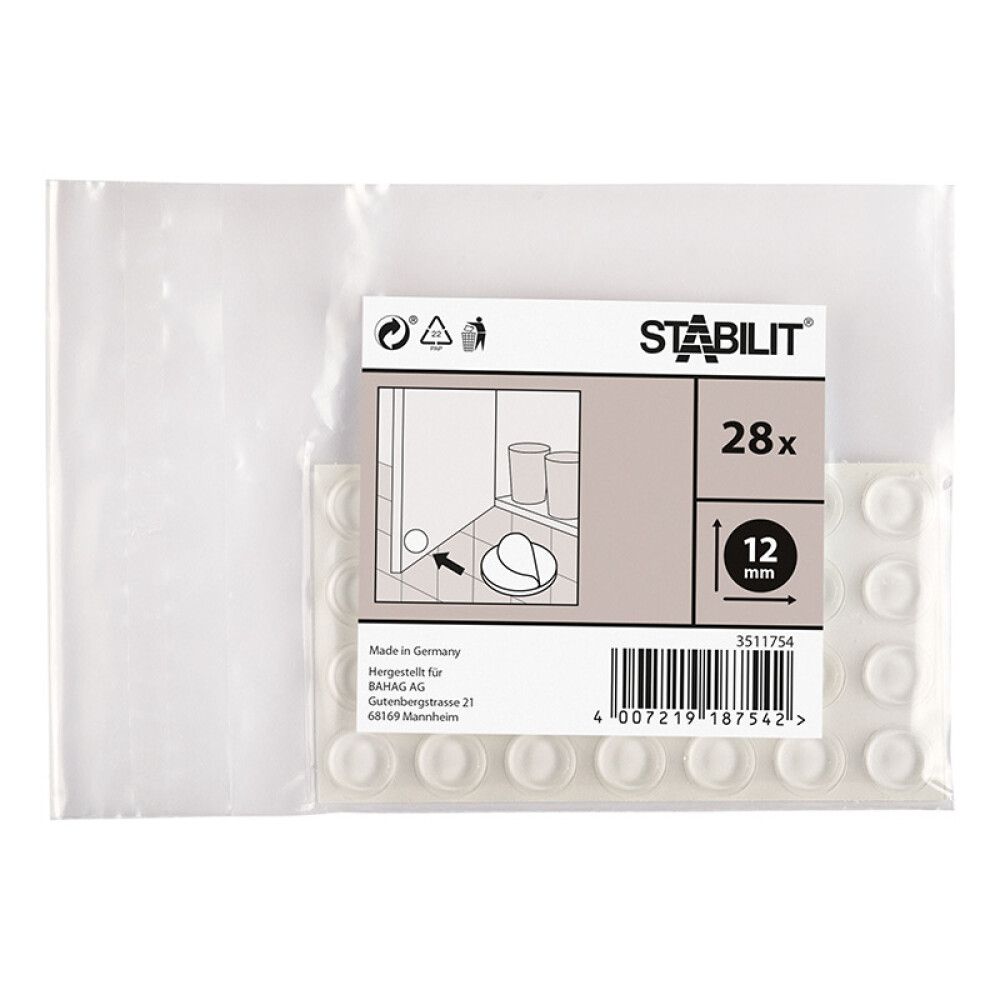 Ääni- ja liukusuoja väritön Ø12 mm, 28 kpl                   