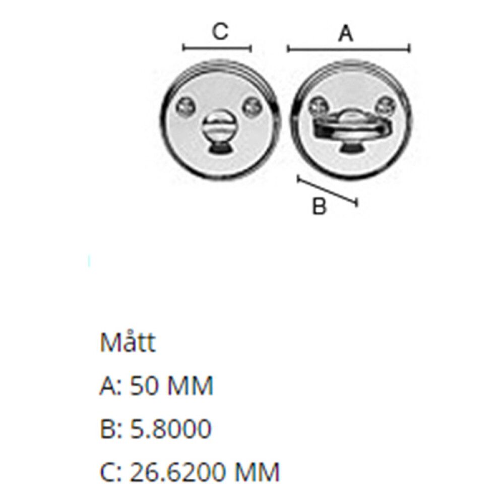 WC-vääntönuppi Beslagsboden B210P Kiillotettu Messinki PVD