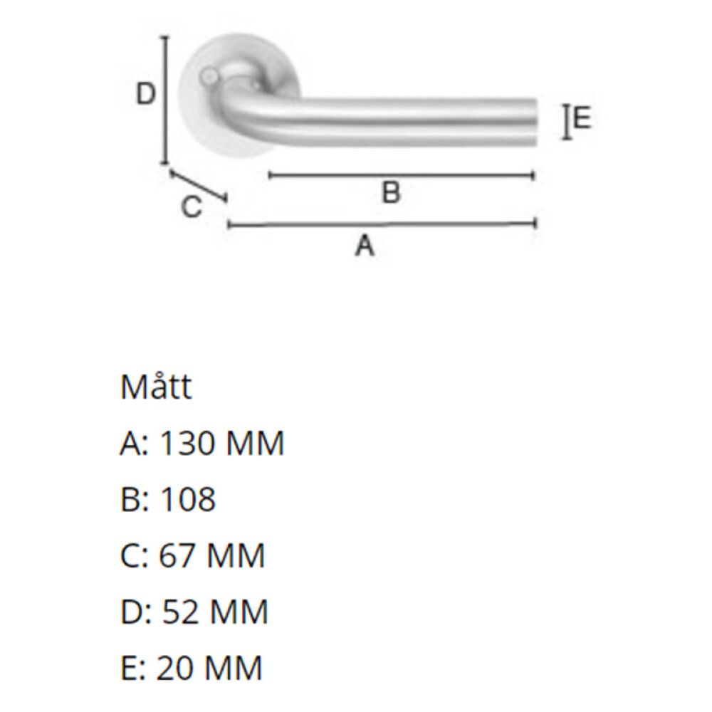 Ulko-ovenpainike Beslagsboden B176N Harjattu RST