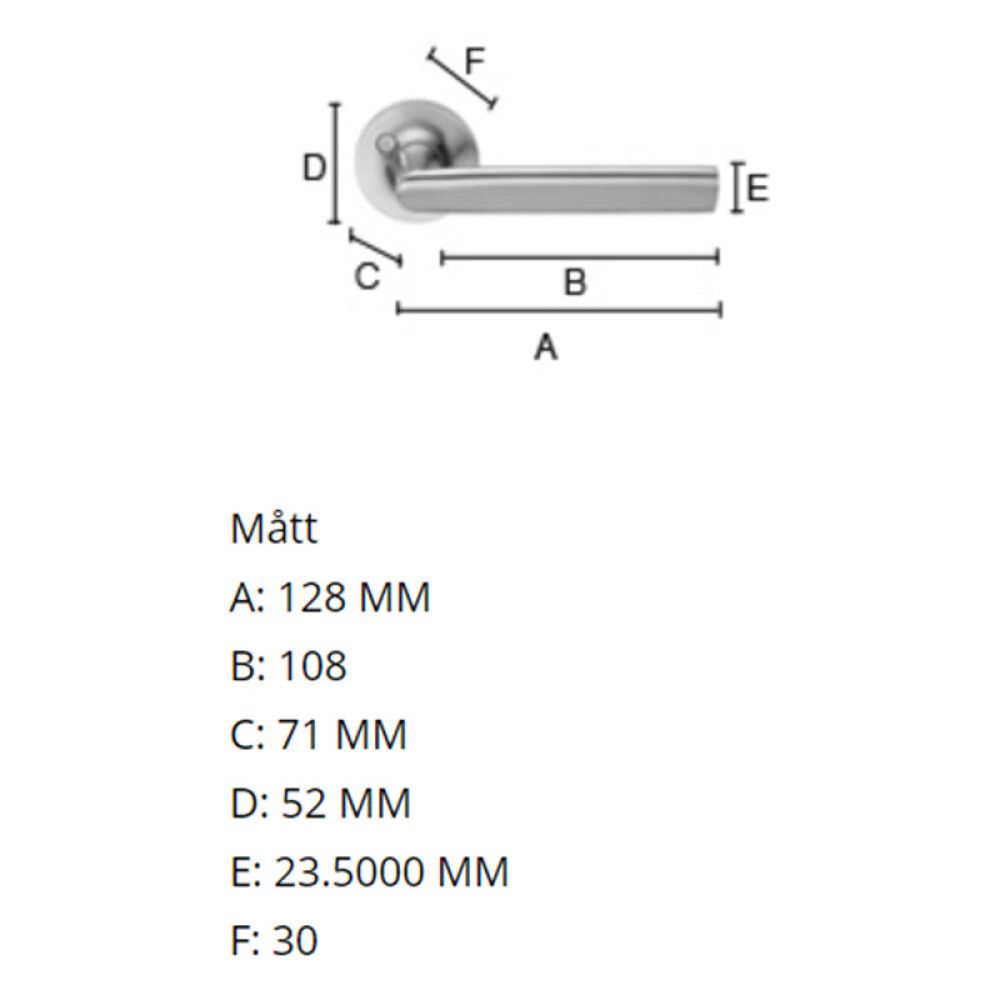 Ulko-ovenpainike Beslagsboden Design Harjattu teräs B172N