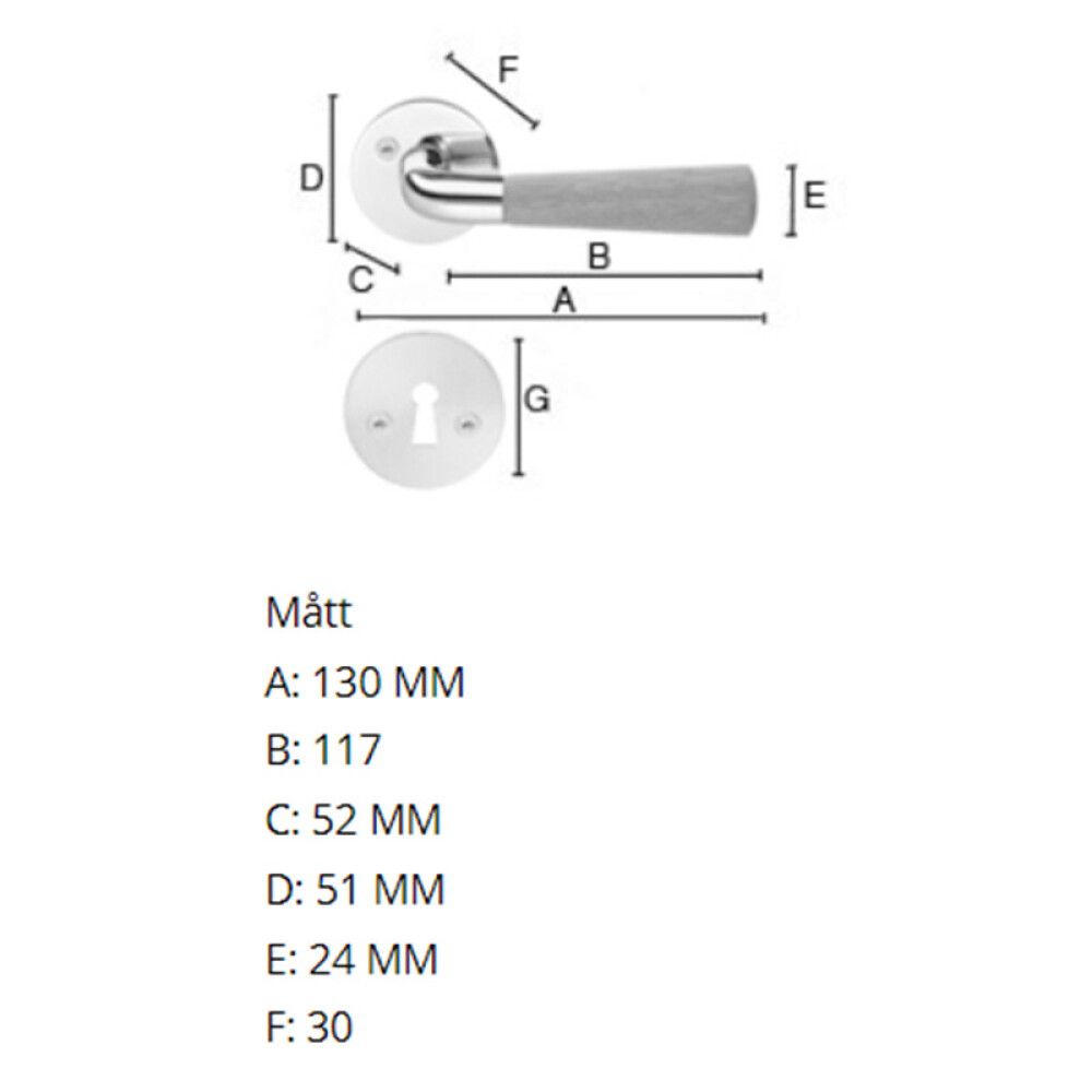 Väliovenpainike Beslagsboden B875EKN Killotettu Kromi/Tammi